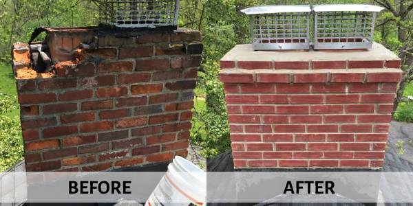 Chimney Repair - Before and After