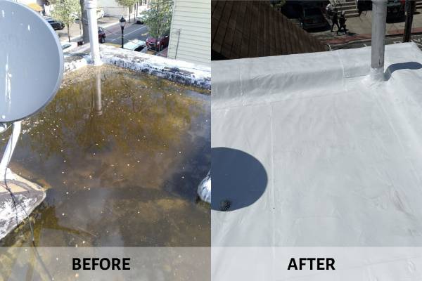 Flat Roof Repair Before and After